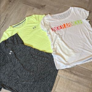 Under Armour Neon Yellow and White Tees